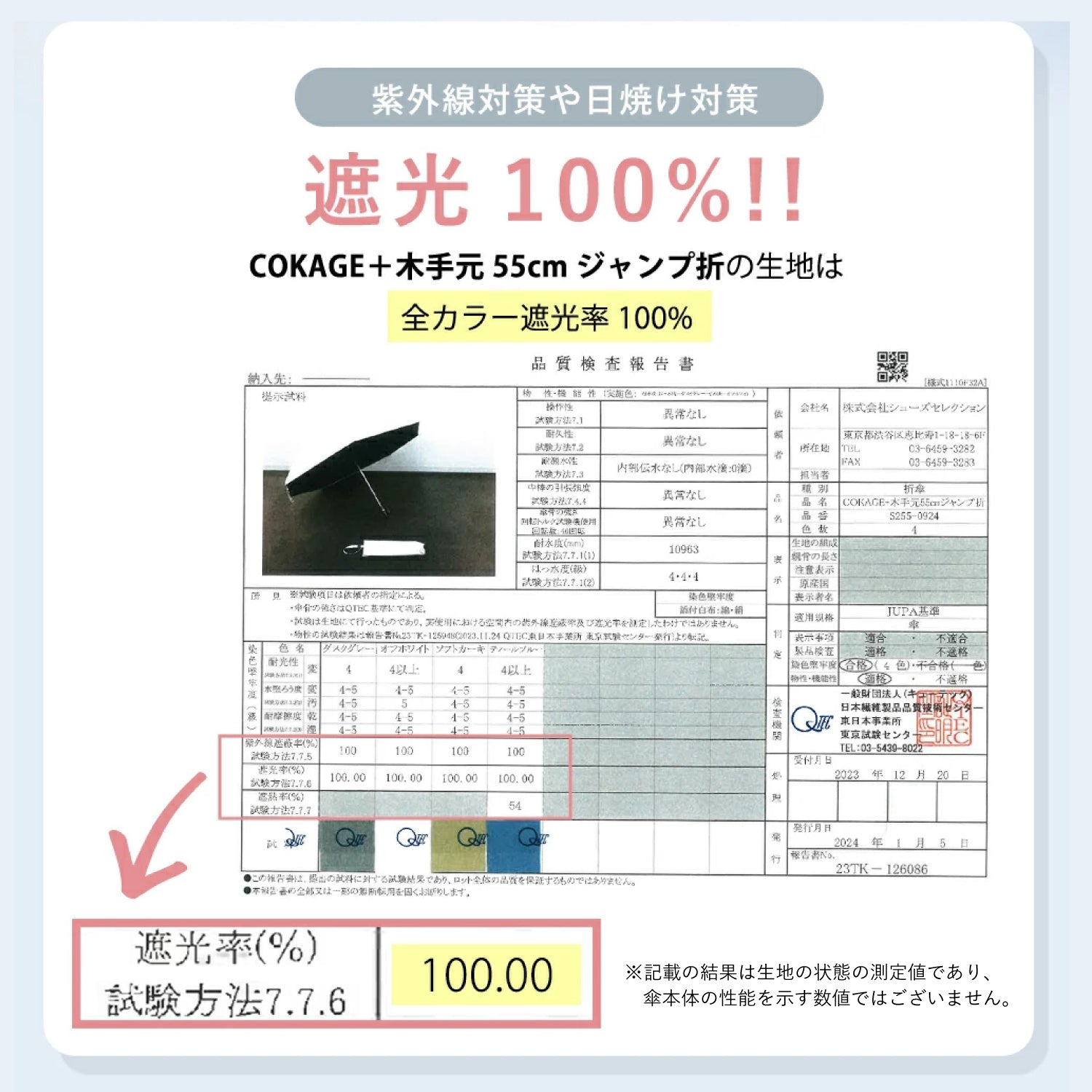 【日傘デザインコンテスト受賞作品】COKAGE+ 木手元 55cm ジャンプ折 Waterfront Official Shop