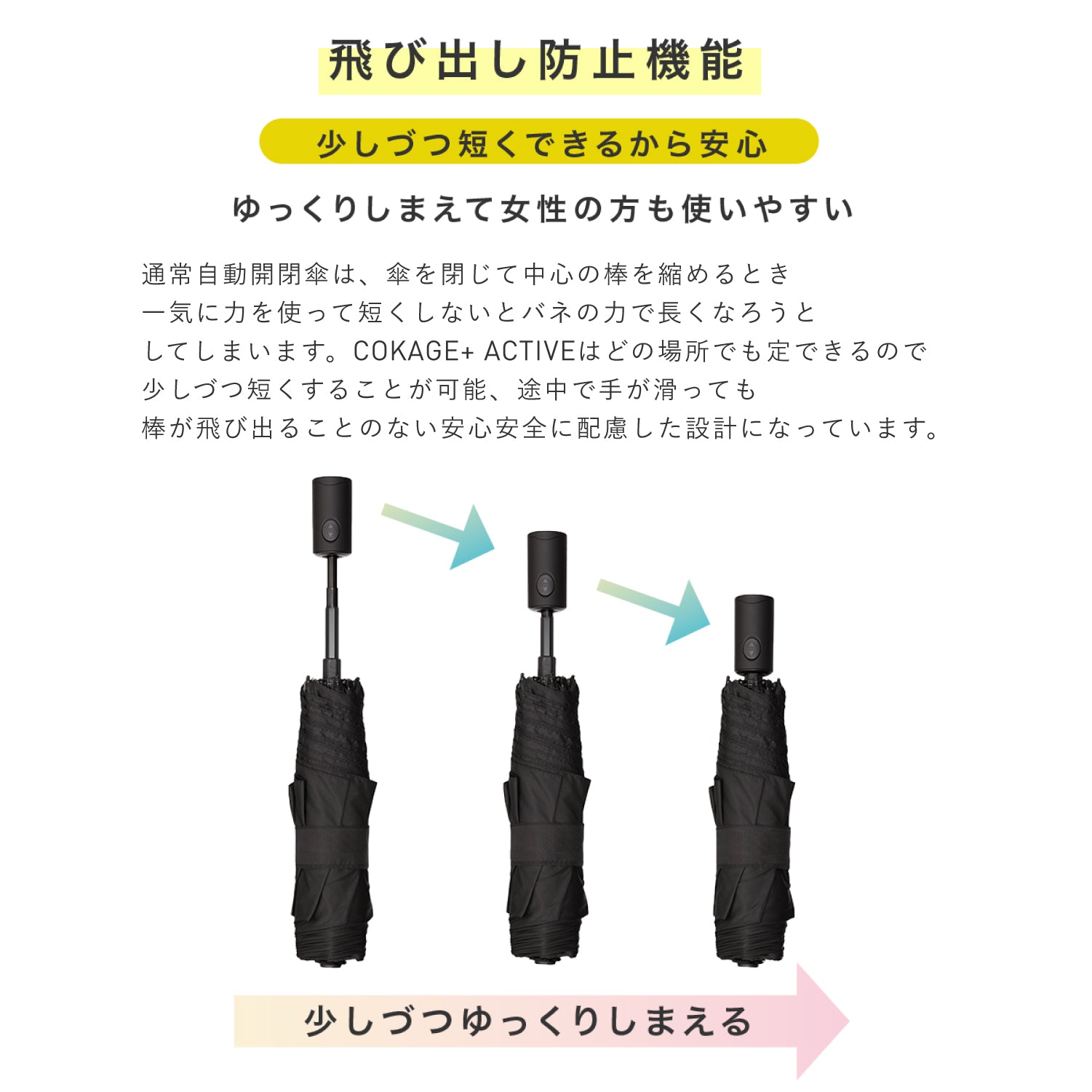 【自動開閉 折りたたみ傘】COKAGE+ ACTIVE 自動開閉 55cm Waterfront Official Shop