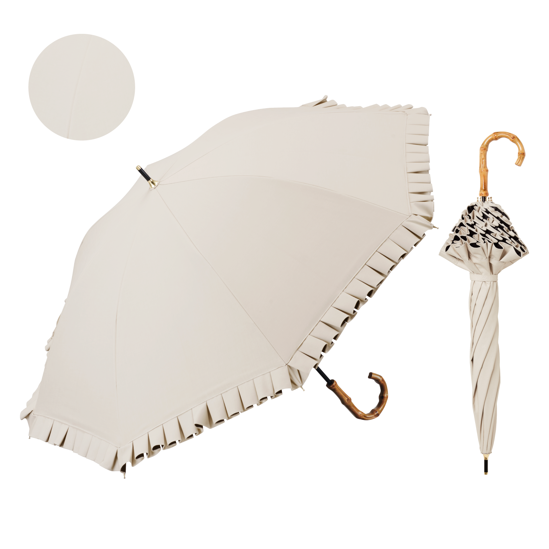 【フリル 長傘】COKAGE+ 竹手元 50cm Waterfront Official Shop