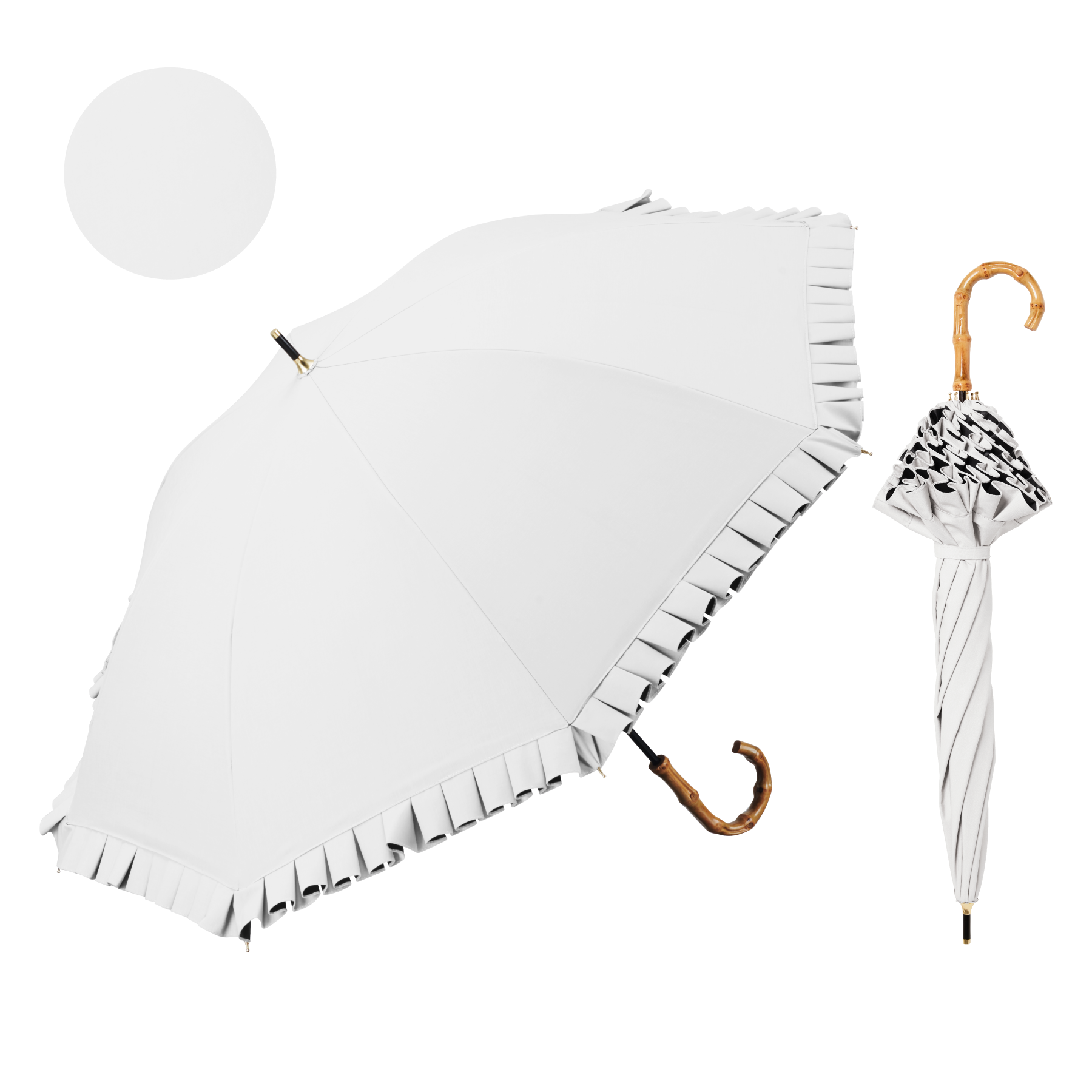 【フリル 長傘】COKAGE+ 竹手元 50cm Waterfront Official Shop
