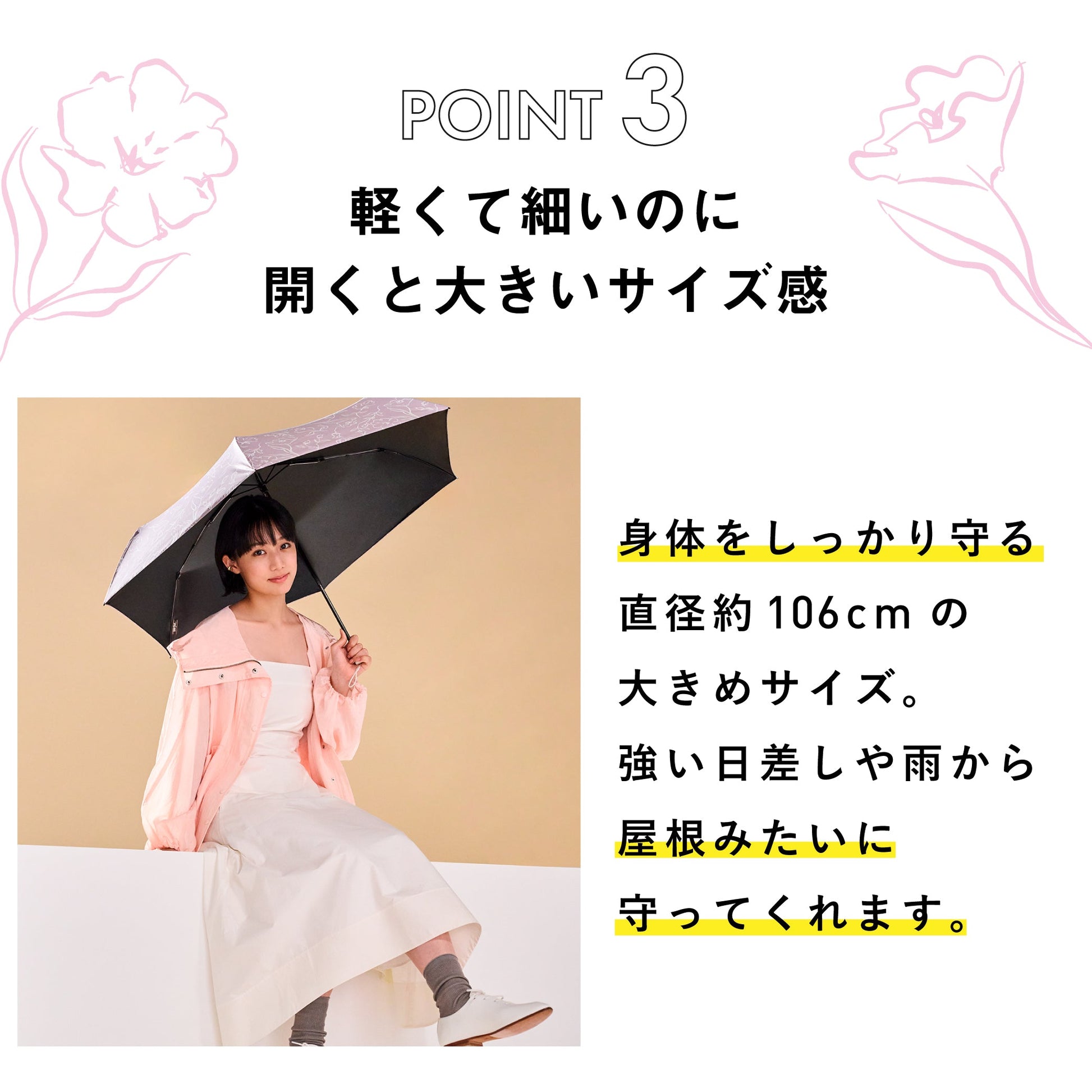 ハンディールーフ UVブロック 折 60cm Waterfront Official Shop
